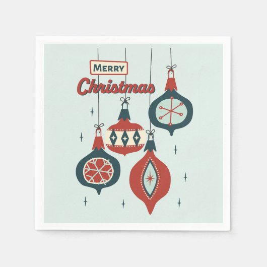 Serviette En Papier Noël atomique du milieu du siècle (Devant)