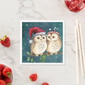 Serviette En Papier Noël aux chouettes mignonnes (En situation)