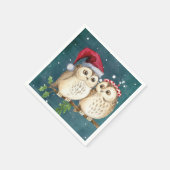 Serviette En Papier Noël aux chouettes mignonnes (Coin)