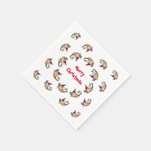 Serviette En Papier Noël aux cochons volants (Coin)