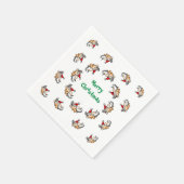 Serviette En Papier Noël aux cochons volants (Coin)