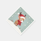 Serviette En Papier Noël aux rennes (Coin)