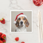 Serviette En Papier Noël beagle (En situation)