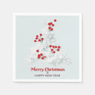 Serviette En Papier Noël blanc