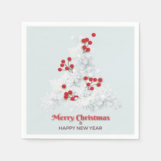 Serviette En Papier Noël blanc (Devant)