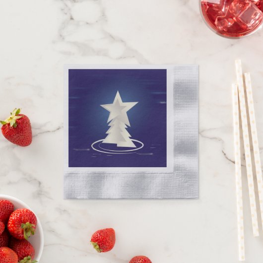 Serviette En Papier Noël blanc (En situation)