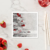 Serviette En Papier Noël blanc (En situation)