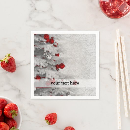 Serviette En Papier Noël blanc (En situation)