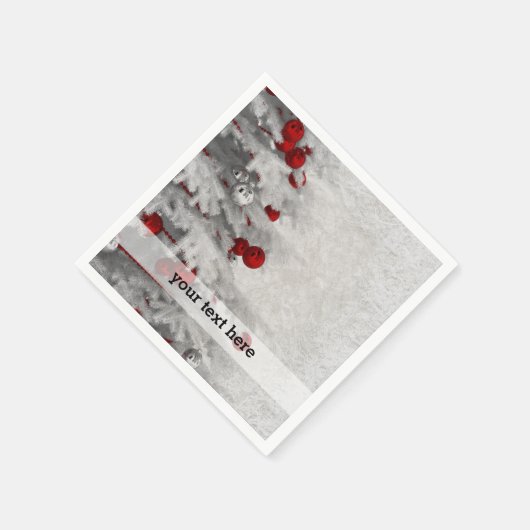 Serviette En Papier Noël blanc (Coin)