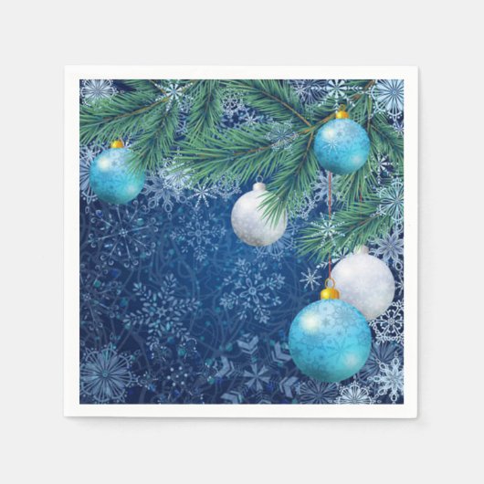 Serviette En Papier Noël blanc fascinant (Devant)