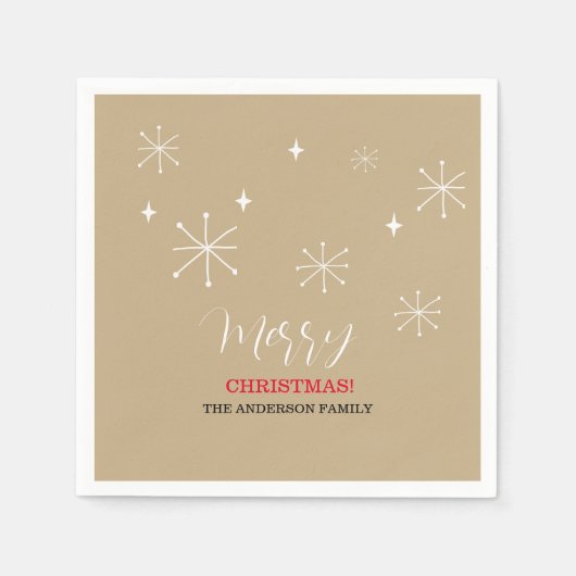 Serviette En Papier Noël blanc neige du village de campagne (Devant)