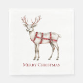 Serviette En Papier Noel Blanc Peppermenthe Cerf (Devant)