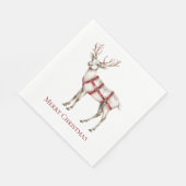 Serviette En Papier Noel Blanc Peppermenthe Cerf (Coin)