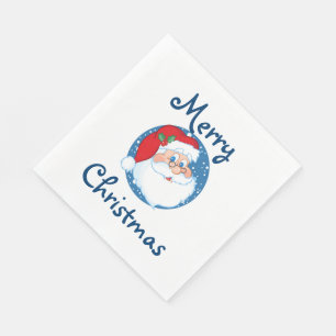 Serviette En Papier Noël Blanc standard déjeuner Napkin/Père Noël