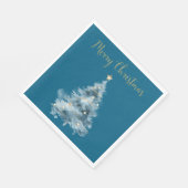 Serviette En Papier Noël bleu Arbre étoile Parties scintillant Noël (Coin)