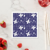 Serviette En Papier Noël bleu marine (En situation)