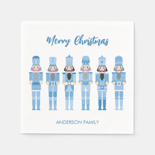 SERVIETTE EN PAPIER NOËL BLEU NUTCRACKER (Devant)