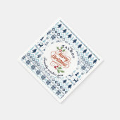 Serviette En Papier NOËL Bleu Traditionnel personnalisé P Napkin (Coin)