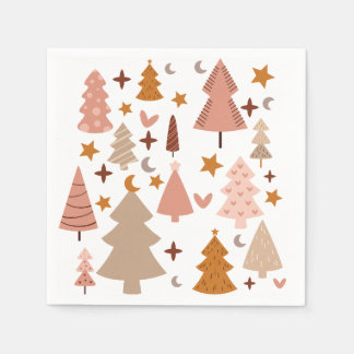 Serviette En Papier Noël Boho moderne hiver