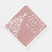 Serviette En Papier Noël Boho rose Baby shower fille (Coin)