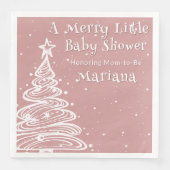 Serviette En Papier Noël Boho rose Baby shower fille (Devant)