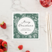 Serviette En Papier Noël botanique (En situation)