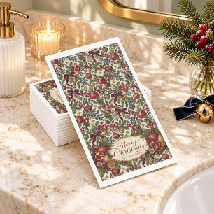 Serviette En Papier Noël botanique à la grenade
