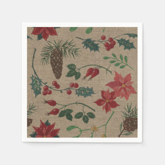 Serviette En Papier Noël botanique traditionnel