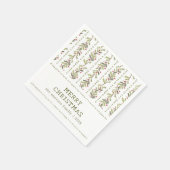 Serviette En Papier Noël Botanique Vert Rustique (Coin)