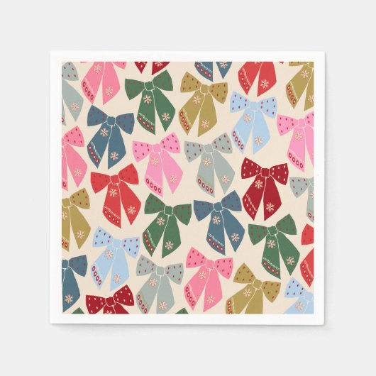 Serviette En Papier Noël Bows Coquette (Devant)