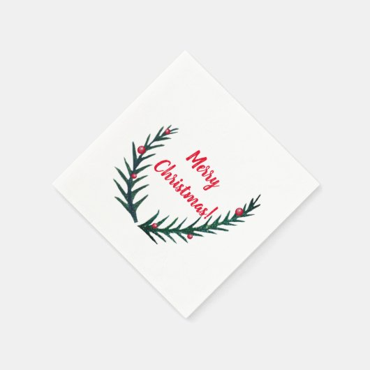 Serviette En Papier Noël brindilles (Coin)