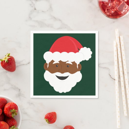 Serviette En Papier Noël Brown de Père Noël noire (En situation)