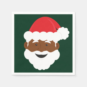 Serviette En Papier Noël Brown de Père Noël noire