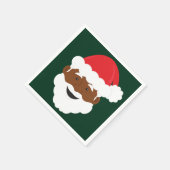 Serviette En Papier Noël Brown de Père Noël noire (Coin)
