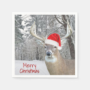 Serviette En Papier Noël Buck Dans Les Paniers À Neige