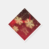 Serviette En Papier Noël cadeau Red Golden Snowflakes Holiday (Coin)