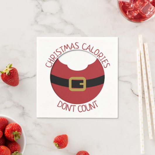 Serviette En Papier Noël calories Père Noël le ventre rouge costume (En situation)