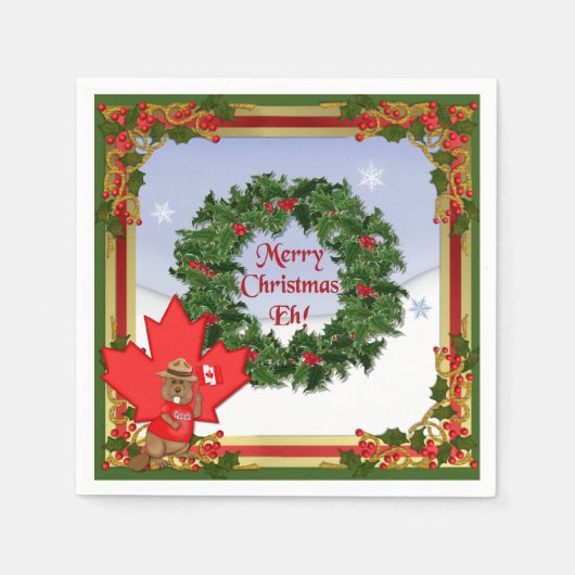 Serviette En Papier Noël canadien (Devant)
