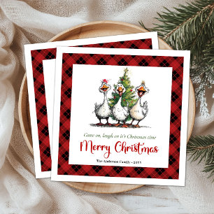 Serviette en papier Noël Caprices Oies Drôles Humo