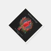 Serviette En Papier Noël Cardinal Rouge Yule Solstice Boho Holiday (Coin)
