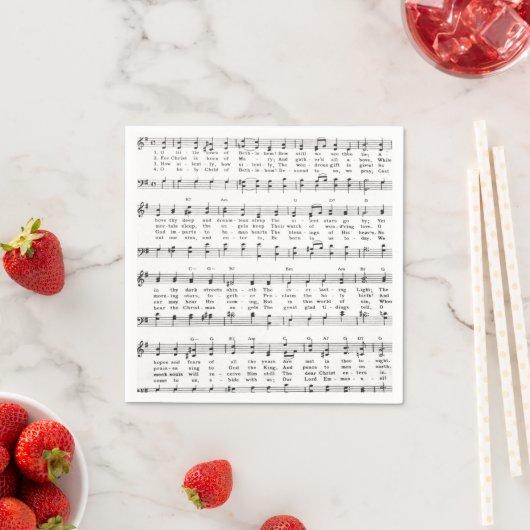 Serviette En Papier Noël Cartôle Musique Petit Noël (En situation)