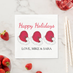 Serviette En Papier Noël Casquette du Père Noël Rouge Joyeuses fêtes