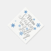 Serviette En Papier Noël C'est la saison Snowflake Blue Silver (Coin)