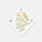 Serviette En Papier Noël C'est la saison Snowflake Gold Silver (Coin)