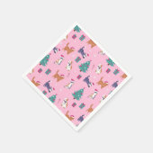 Serviette En Papier Noël Chats et arbres Motif de vacances (Coin)