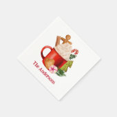 Serviette En Papier Noël Chaud cacao Cookie Vacances Boisson (Coin)