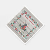 Serviette En Papier Noël Chien-taureau français Antlers & Rustic Green (Coin)
