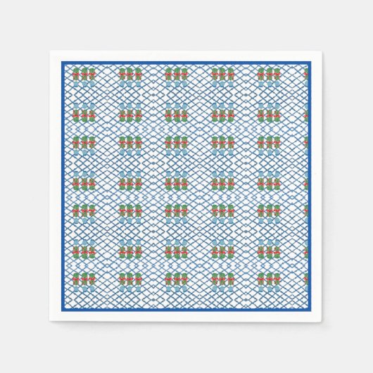 Serviette En Papier Noël Chinoiserie Bamboo Topiaries Topiary (Devant)