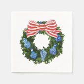 Serviette En Papier Noël Chinoiserie Wreath, Ginger Jar Holiday (Devant)