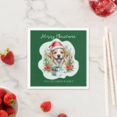 Serviette En Papier Noël Chiot Mignon (En situation)